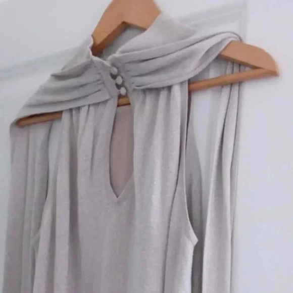 Axara Paris  knitted grey turtleneck midi Dress - Picture 6 of 10